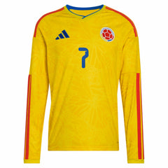 Luis Diaz Colombia National Team 2026 Home Replica Long Sleeve Jersey - Yellow for sale