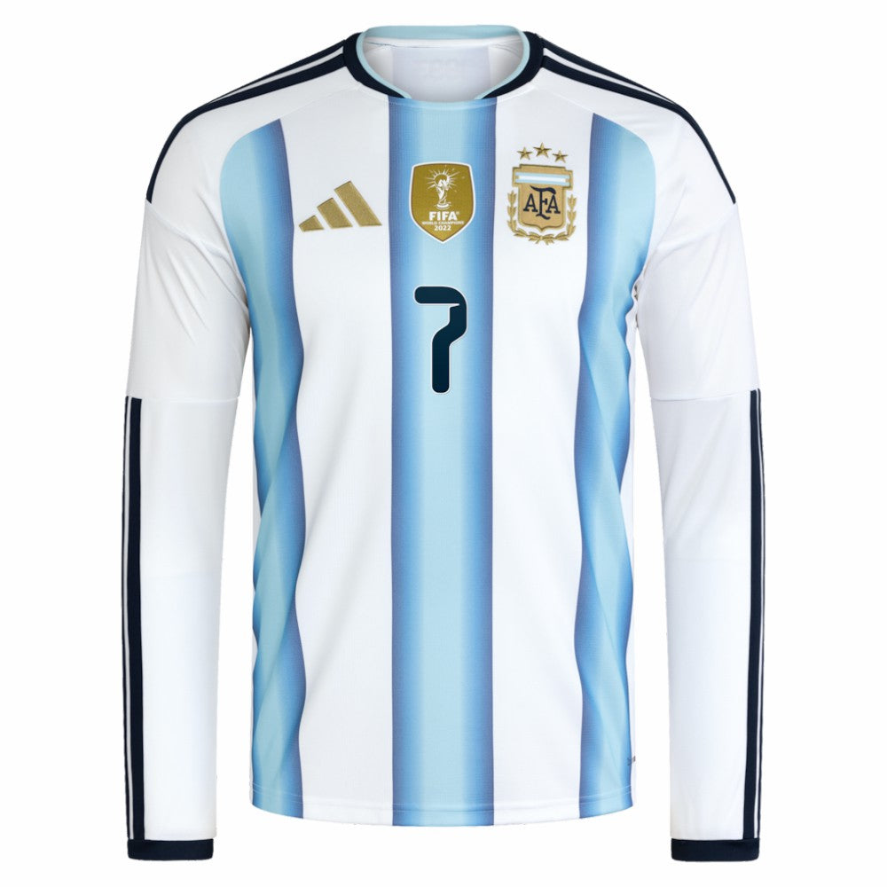 Rodrigo De Paul Argentina National Team 2026 Home Replica Long Sleeve Jersey - White online