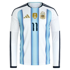 Angel Di Maria Argentina National Team 2026 Home Replica Long Sleeve Jersey - White cheap