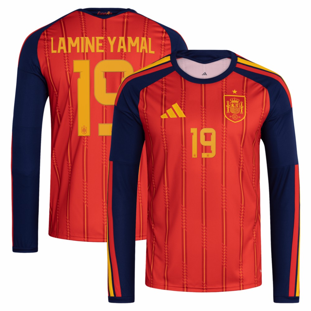 Lamine Yamal Spain National Team 2026 Home Replica Long Sleeve Jersey - Red sale