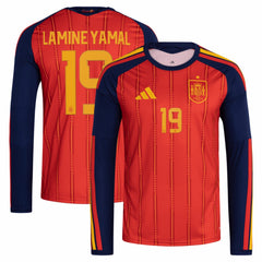 Lamine Yamal Spain National Team 2026 Home Replica Long Sleeve Jersey - Red sale