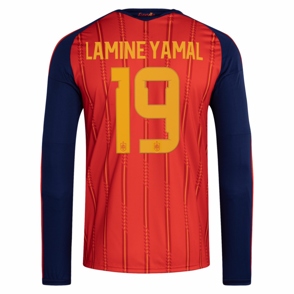 Lamine Yamal Spain National Team 2026 Home Replica Long Sleeve Jersey - Red sale