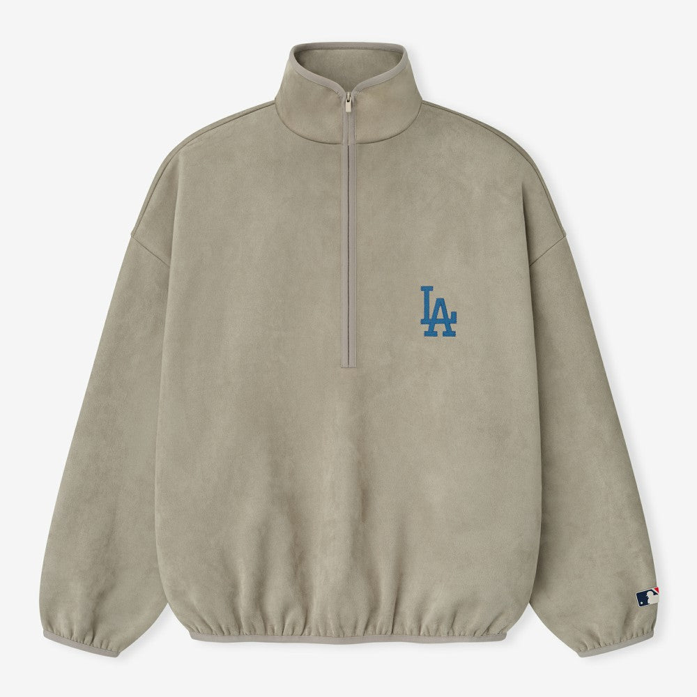 Los Angeles Dodgers Fear of God x MLB Unisex Modern Suede Half-Zip Jacket Gray