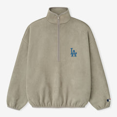 Los Angeles Dodgers Fear of God x MLB Unisex Modern Suede Half-Zip Jacket Gray