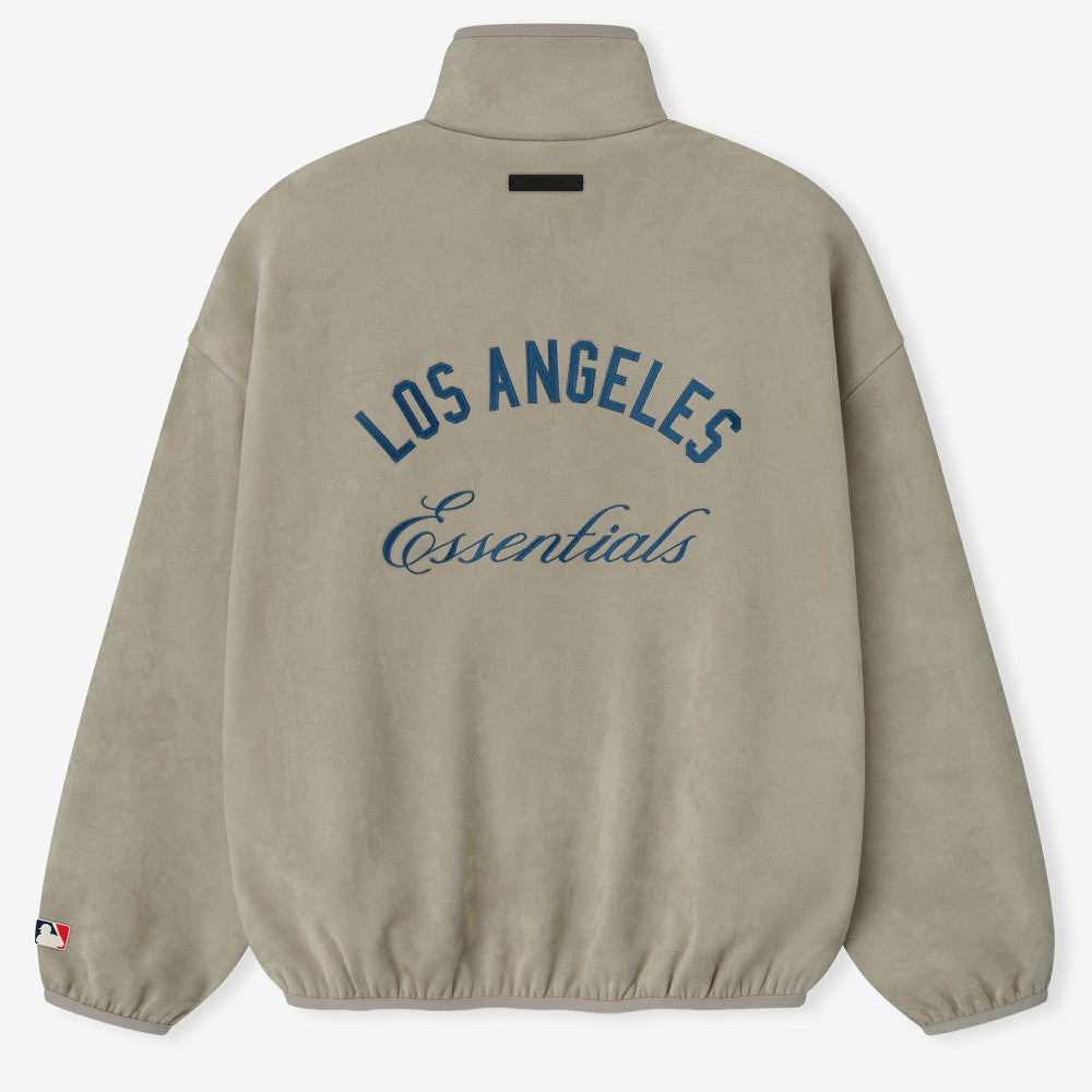 Los Angeles Dodgers Fear of God x MLB Unisex Modern Suede Half-Zip Jacket Gray