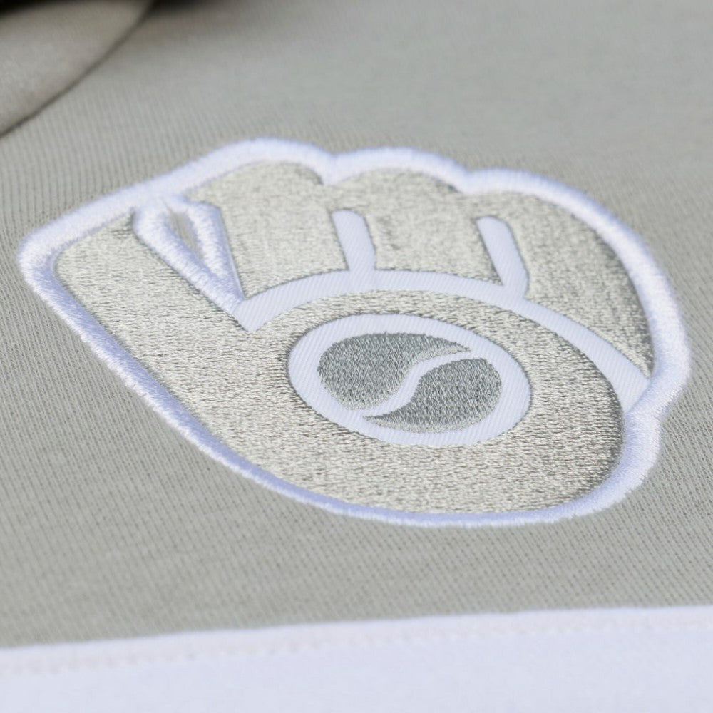 Milwaukee Brewers Cooperstown Collection Thunderstorm Head Coach Hoodie Gray