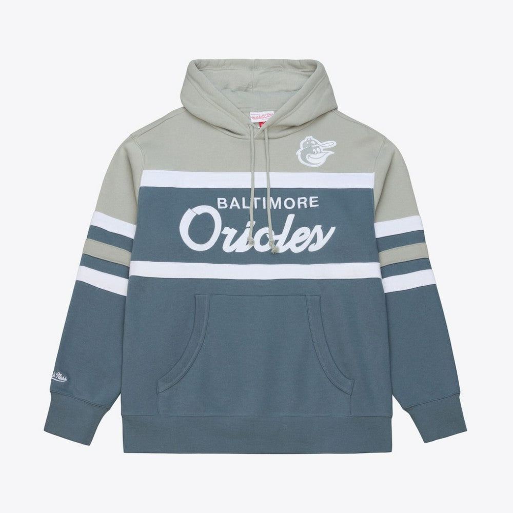 Baltimore Orioles Cooperstown Collection Thunderstorm Head Coach Hoodie Gray