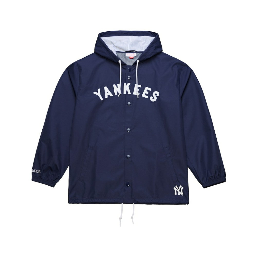 New York Yankees Full-Snap Hooded Coaches Jacket Navy