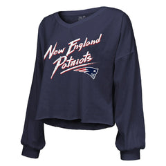 Drake Maye New England Patriots Majestic Threads Women's Off-Shoulder Script Name & Number V-Neck T-Shirt - Navy sale