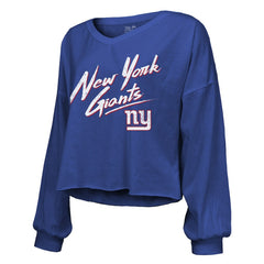 Cam Skattebo New York Giants Majestic Threads Women's Script Name & Number Long Sleeve T-Shirt - Royal cheap