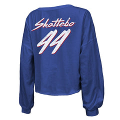 Cam Skattebo New York Giants Majestic Threads Women's Script Name & Number Long Sleeve T-Shirt - Royal cheap