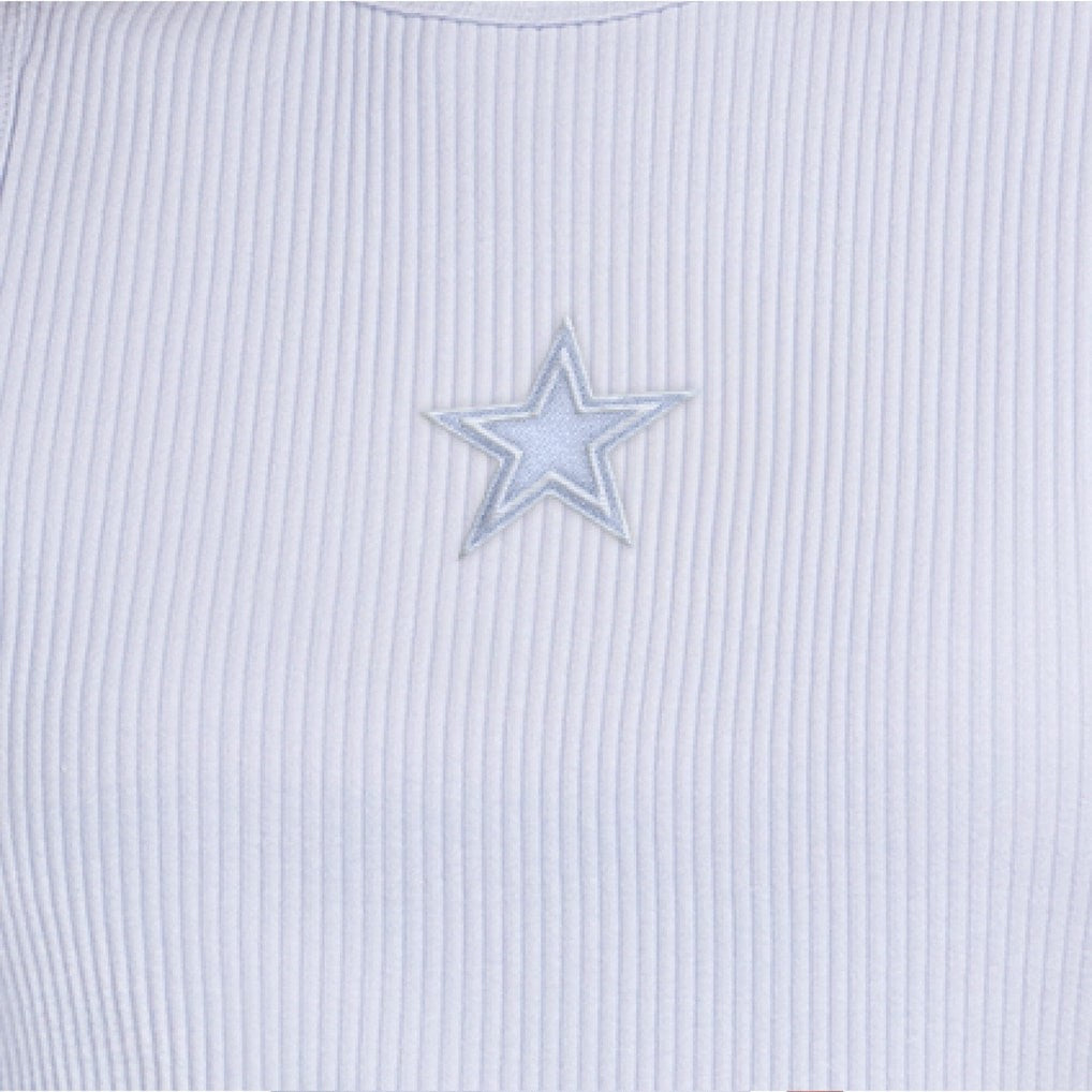 Dallas Cowboys Starter Women's Travel Pastels Cropped Tank - Light Blue for sale