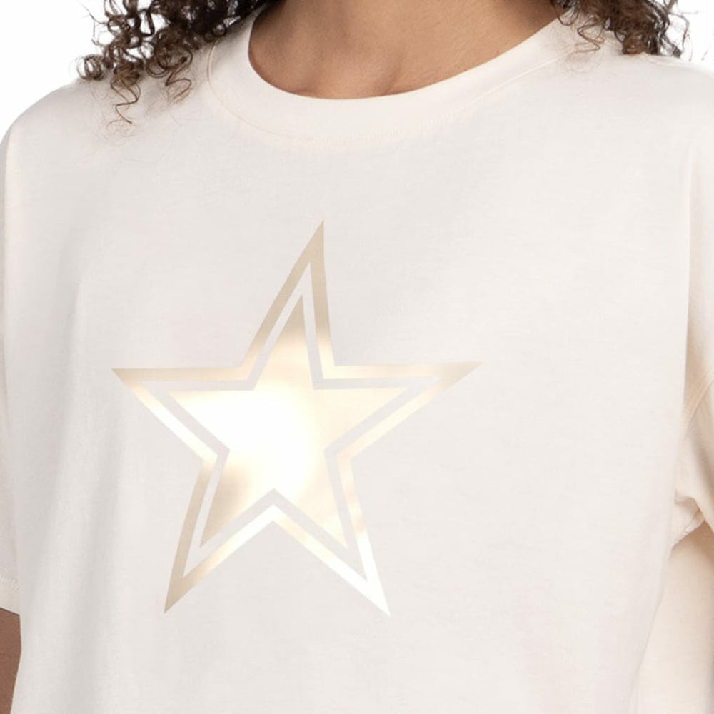 Dallas Cowboys Starter Women's Pastel Travel Boxy Cropped T-Shirt - Cream online