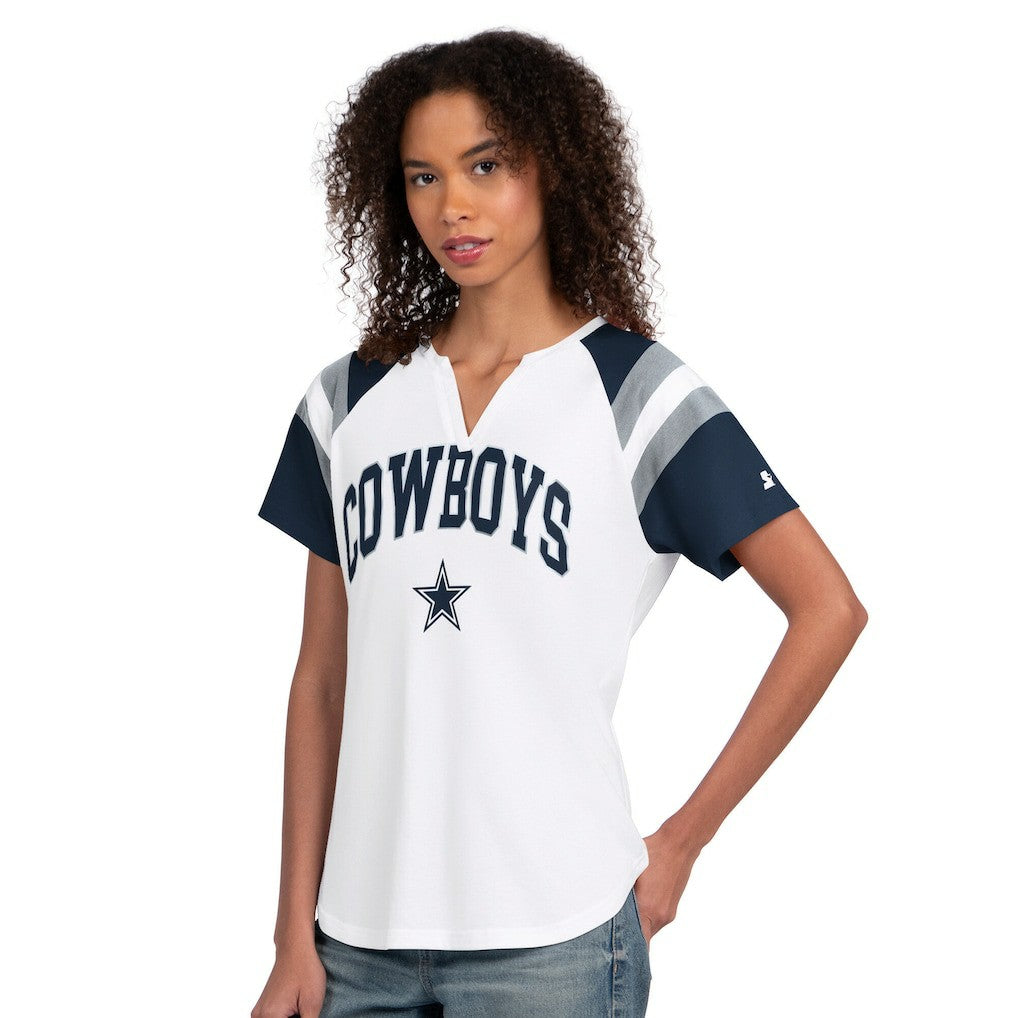 Dallas Cowboys Starter Women's Game On Notch Neck T-Shirt - White for sale