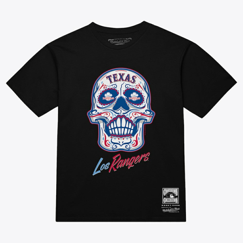 Texas Rangers Women's Sugar Skull Boxy T-Shirt Black