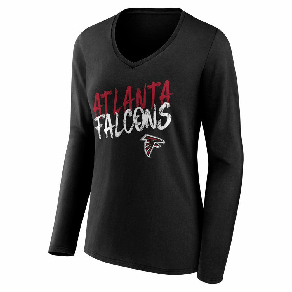 Atlanta Falcons Women's Hustle Long Sleeve V-Neck T-Shirt - Black on sale