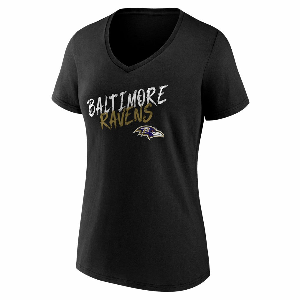 Baltimore Ravens Women's Hustle V-Neck T-Shirt - Black sale