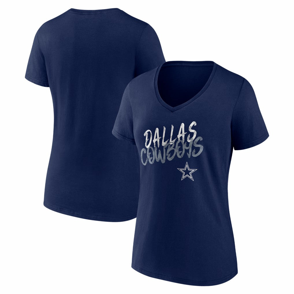 Dallas Cowboys Women's Hustle V-Neck T-Shirt - Navy for sale
