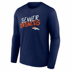 Denver Broncos Hustle Long Sleeve T-Shirt - Navy for sale