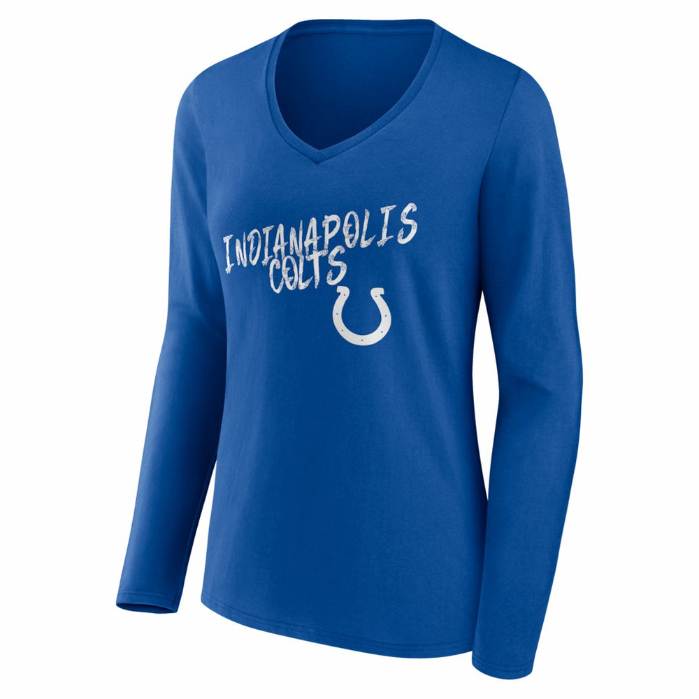 Indianapolis Colts Women's Hustle Long Sleeve V-Neck T-Shirt - Royal on sale