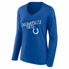 Indianapolis Colts Women's Hustle Long Sleeve V-Neck T-Shirt - Royal on sale
