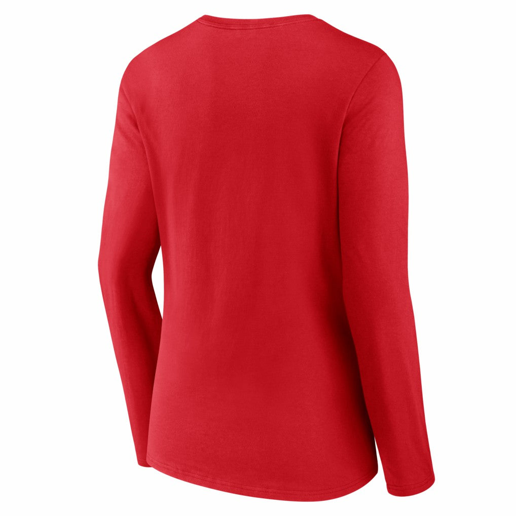 Kansas City Chiefs Women's Hustle Long Sleeve V-Neck T-Shirt - Red discount