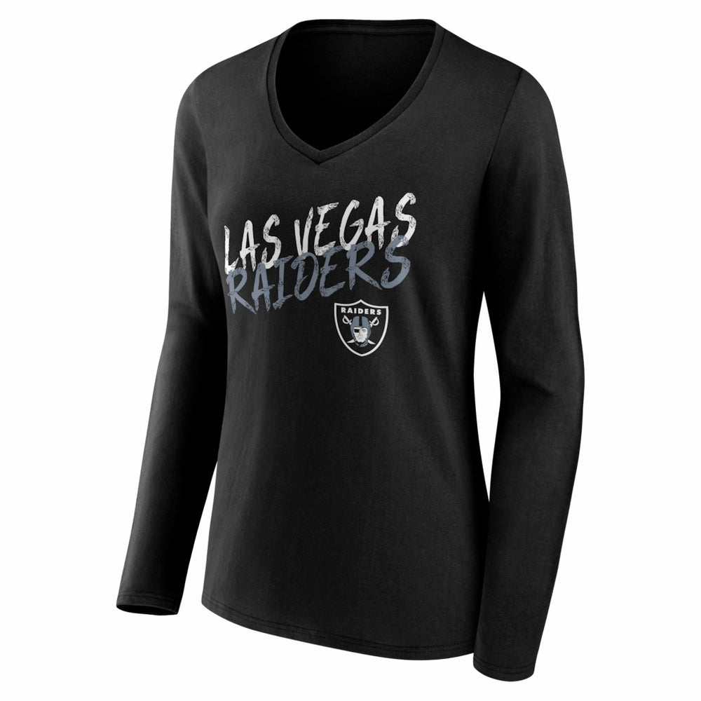 Las Vegas Raiders Women's Hustle Long Sleeve V-Neck T-Shirt - Black outlet