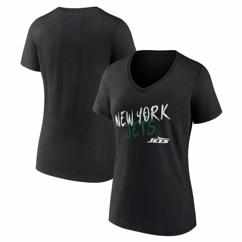 New York Jets Women's Hustle V-Neck T-Shirt - Black outlet