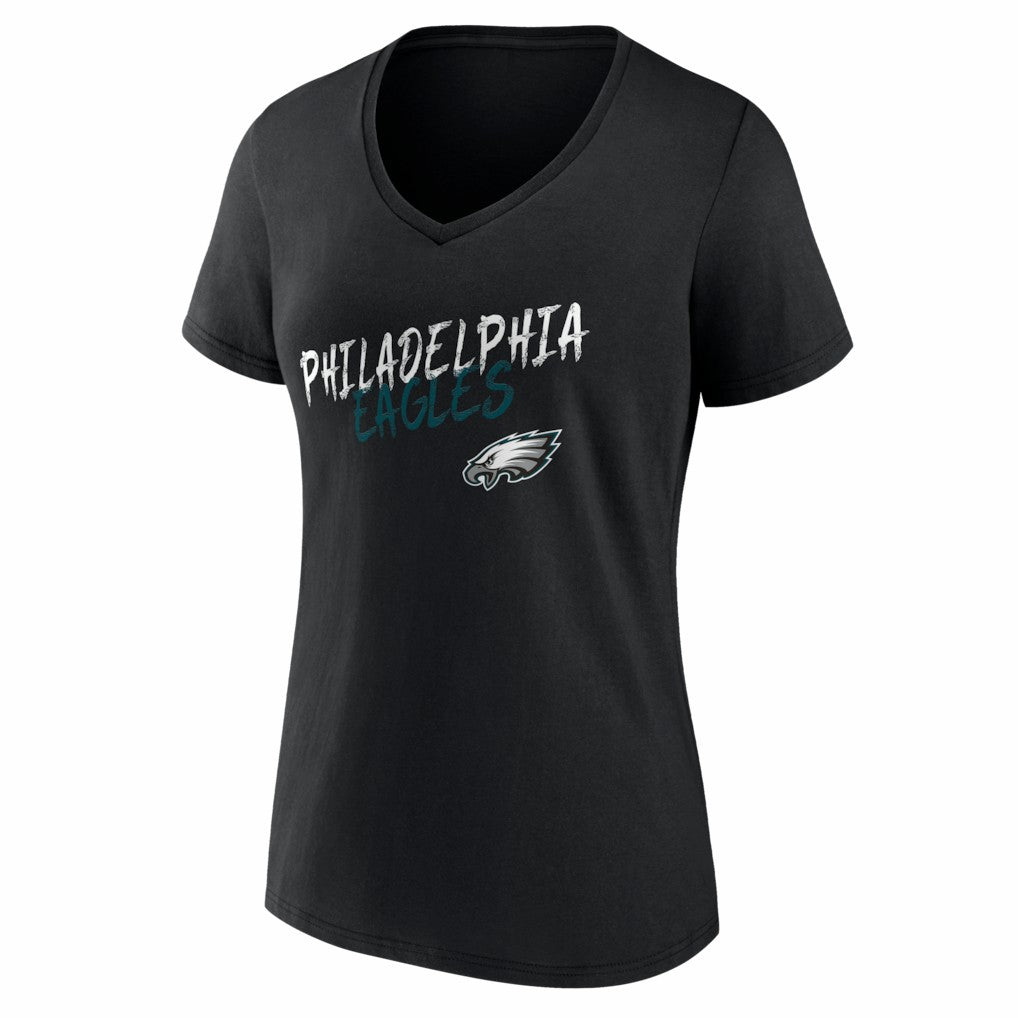 Philadelphia Eagles Women's Hustle V-Neck T-Shirt - Black on sale