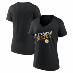 Pittsburgh Steelers Women's Hustle V-Neck T-Shirt - Black cheap
