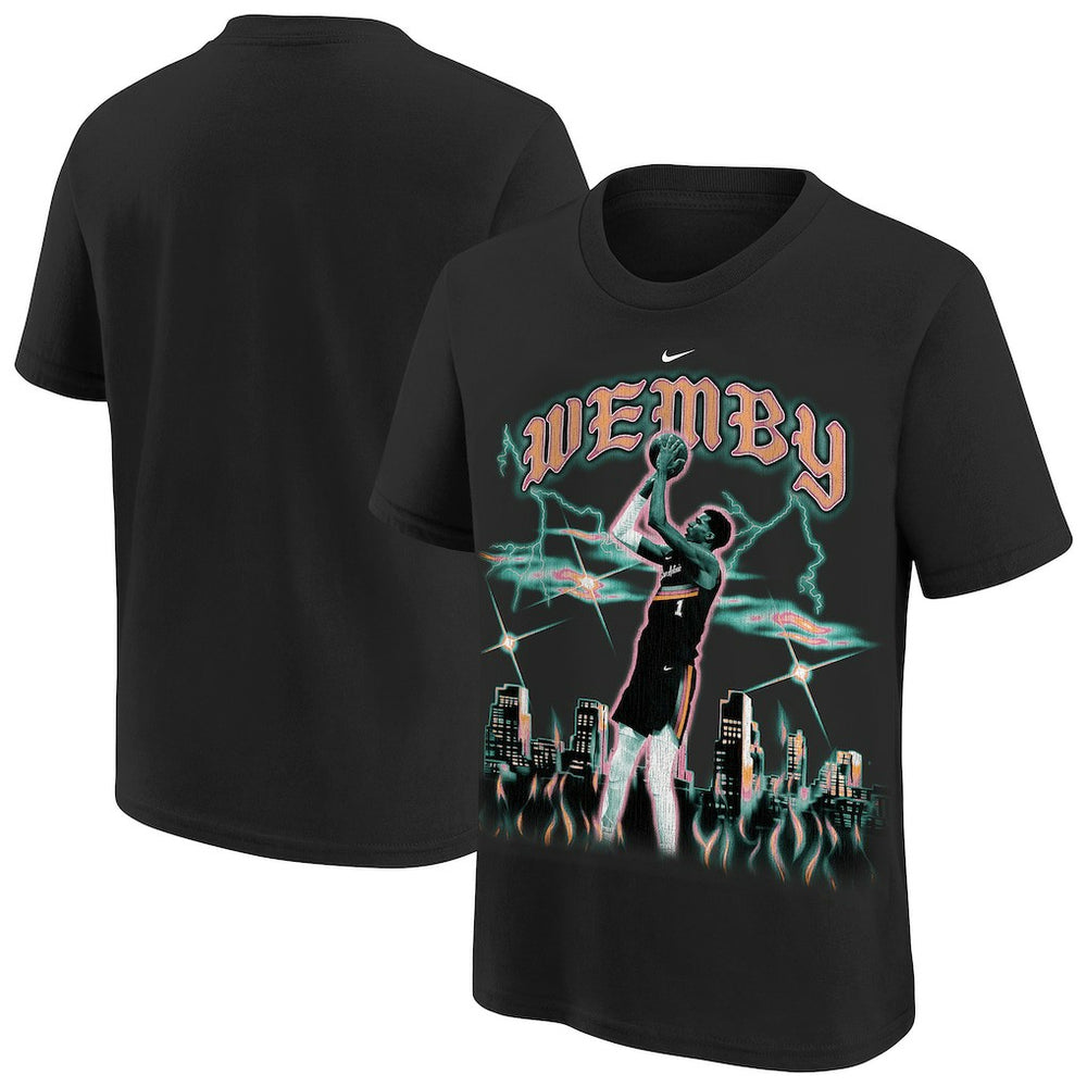 Victor Wembanyama San Antonio Spurs Youth City Edition Player T-Shirt - Black for sale