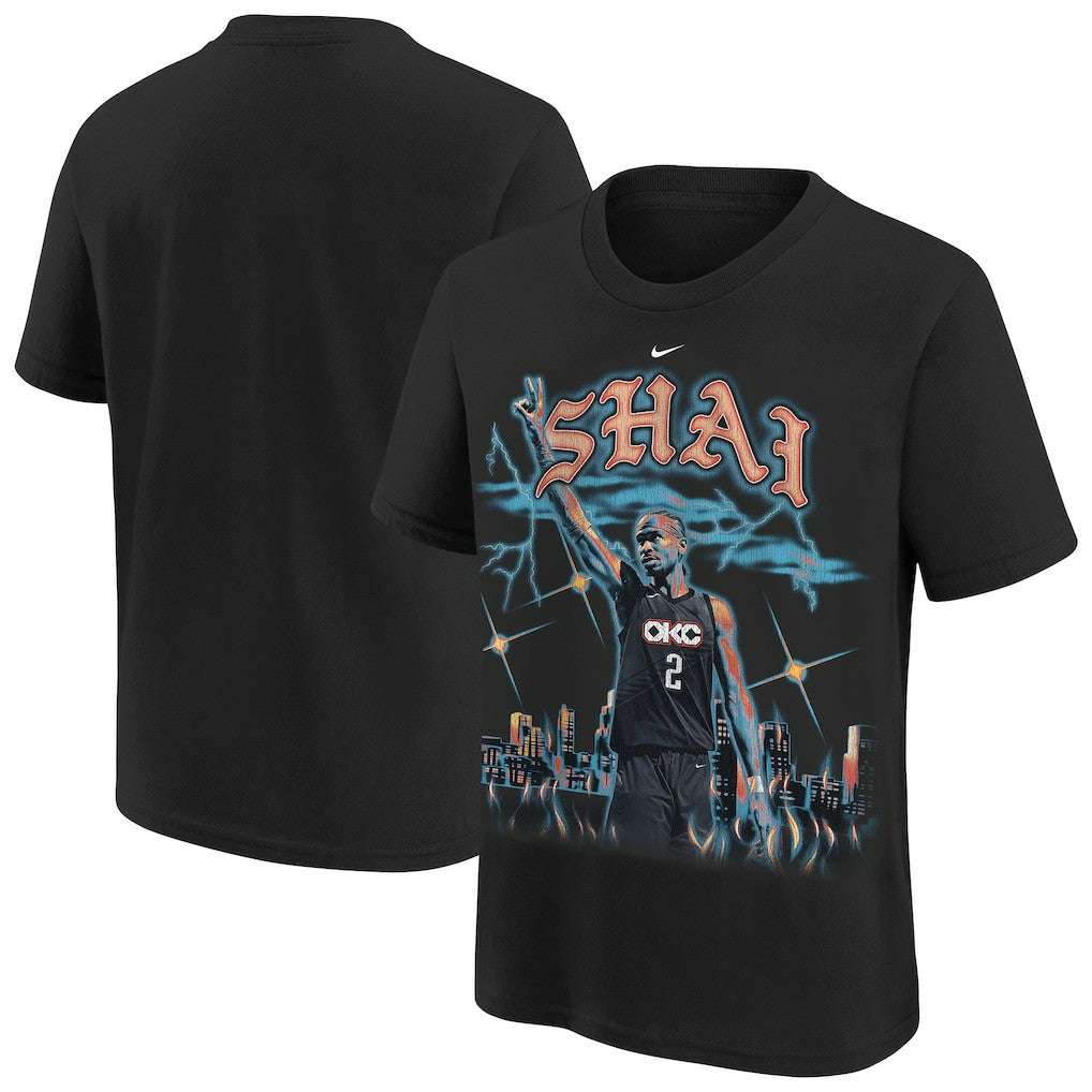 Shai Gilgeous-Alexander Oklahoma City Thunder Youth City Edition Player T-Shirt - Black cheap