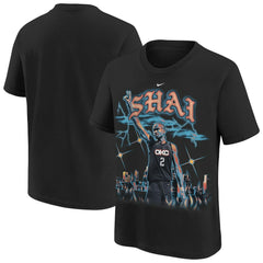 Shai Gilgeous-Alexander Oklahoma City Thunder Youth City Edition Player T-Shirt - Black cheap