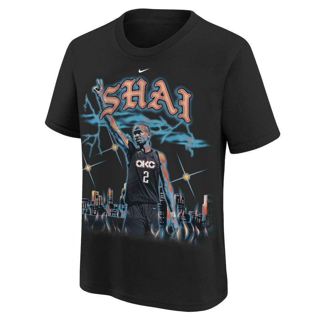 Shai Gilgeous-Alexander Oklahoma City Thunder Youth City Edition Player T-Shirt - Black cheap