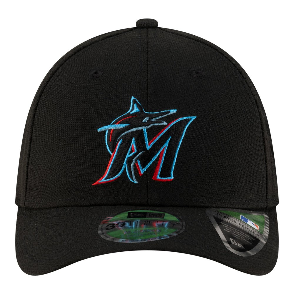 Miami Marlins Player Replica 39THIRTY M-Crown Flex Hat Black