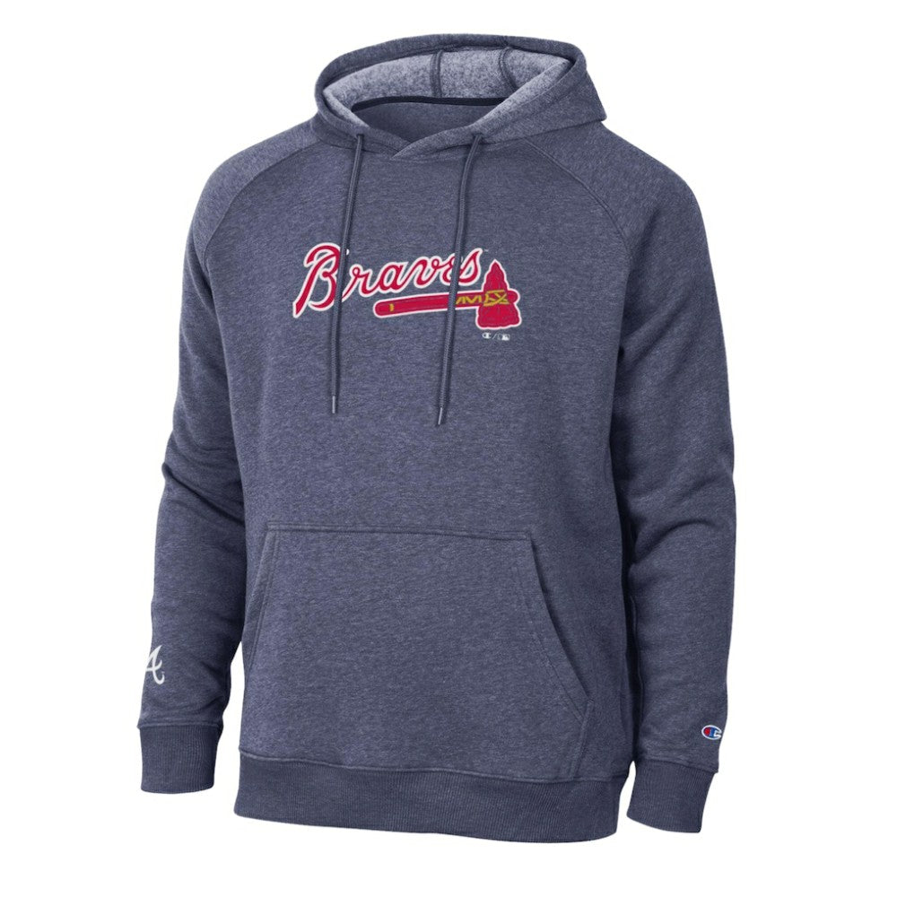 Atlanta Braves Champion Triumph Tri-Blend Raglan Hoodie Navy