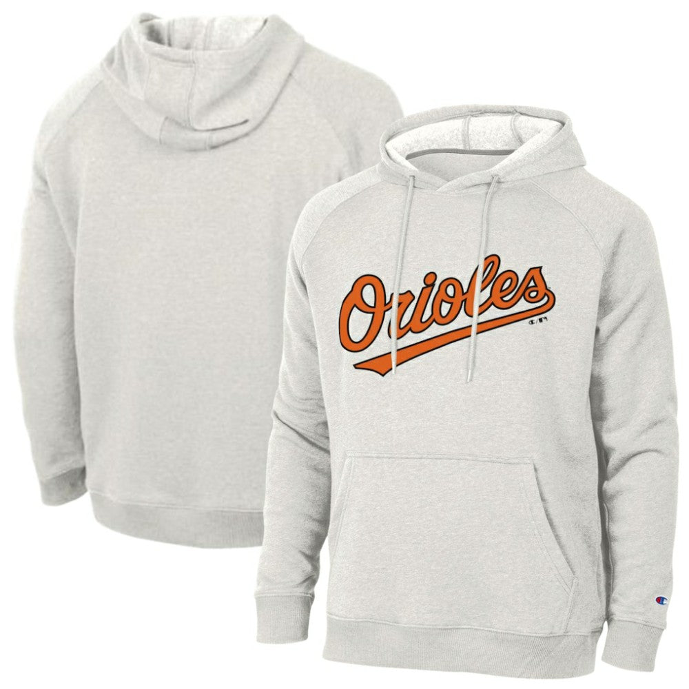 Baltimore Orioles Champion Triumph Tri-Blend Raglan Hoodie Heathered Core Ultra Light Grey
