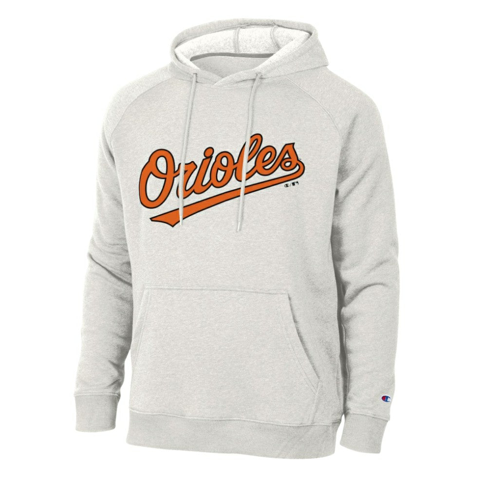 Baltimore Orioles Champion Triumph Tri-Blend Raglan Hoodie Heathered Core Ultra Light Grey