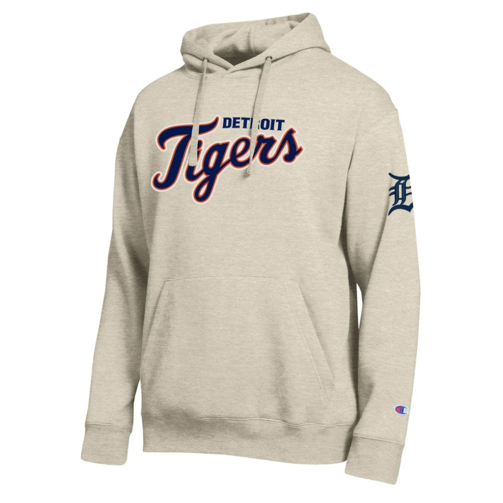 Detroit Tigers Champion All Star Chenille Patch Hoodie Oatmeal