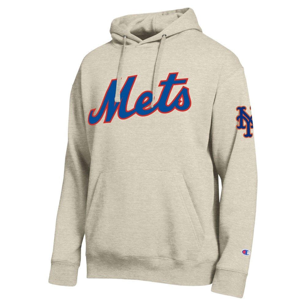 New York Mets Champion All Star Chenille Patch Hoodie Oatmeal