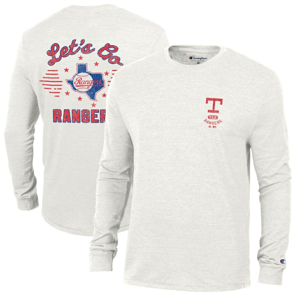 Texas Rangers Champion Cooperstown Winning Tradition Tri-Blend Long Sleeve T-Shirt White