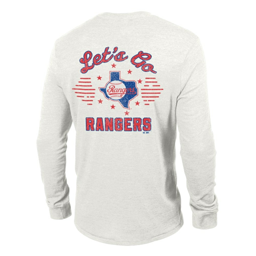 Texas Rangers Champion Cooperstown Winning Tradition Tri-Blend Long Sleeve T-Shirt White