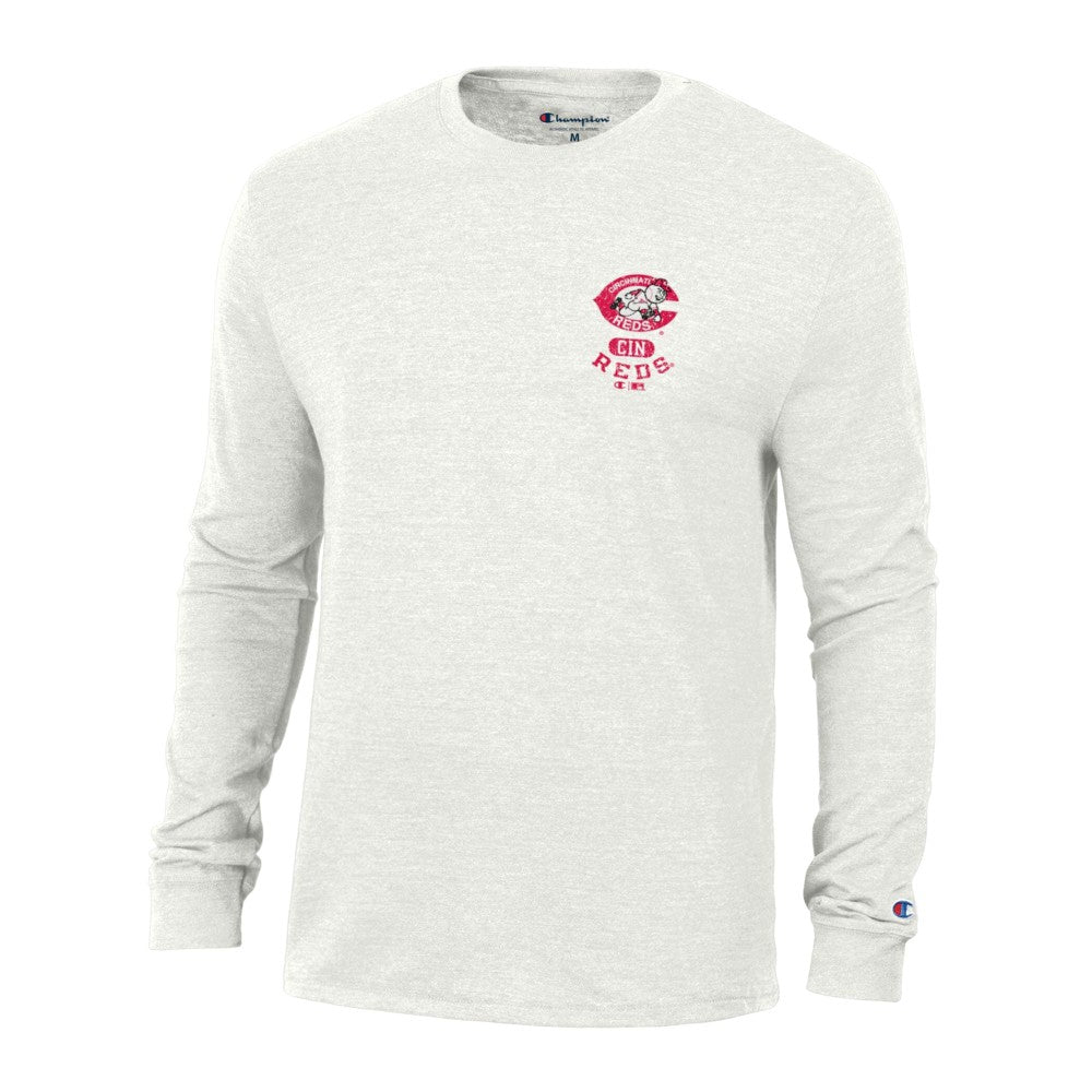 Cincinnati Reds Champion Cooperstown Winning Tradition Tri-Blend Long Sleeve T-Shirt White