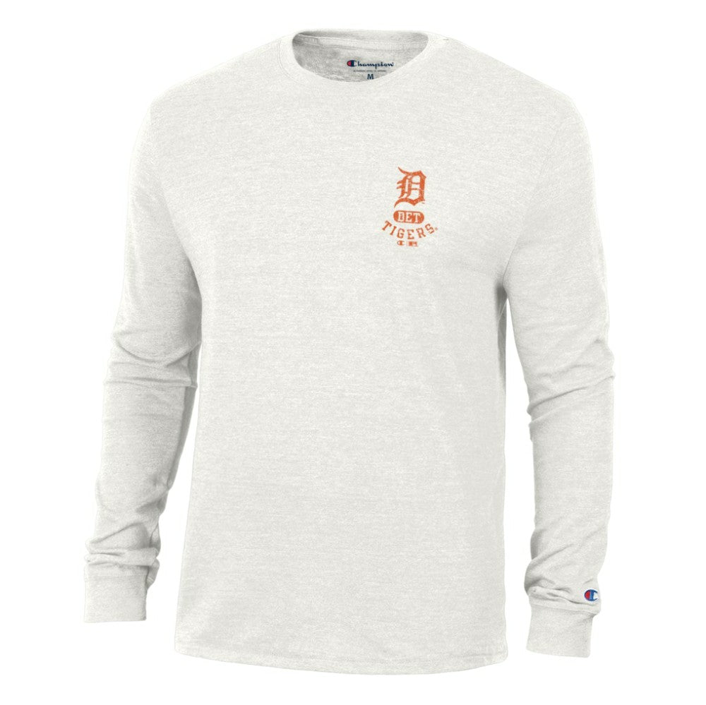 Detroit Tigers Champion Cooperstown Winning Tradition Tri-Blend Long Sleeve T-Shirt White