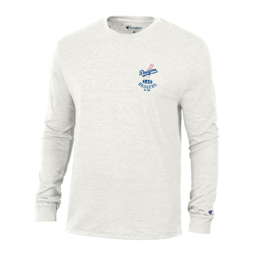 Los Angeles Dodgers Champion Cooperstown Winning Tradition Tri-Blend Long Sleeve T-Shirt White