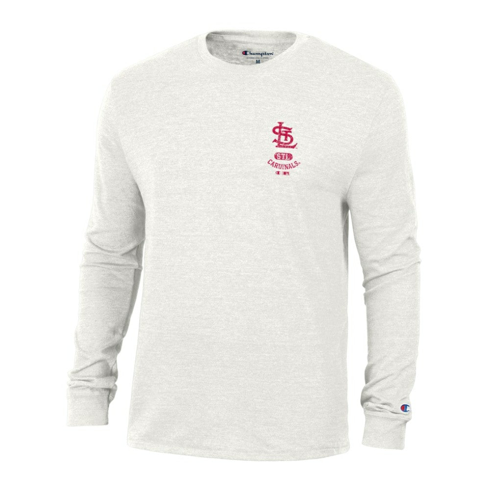 St. Louis Cardinals Champion Cooperstown Winning Tradition Tri-Blend Long Sleeve T-Shirt White