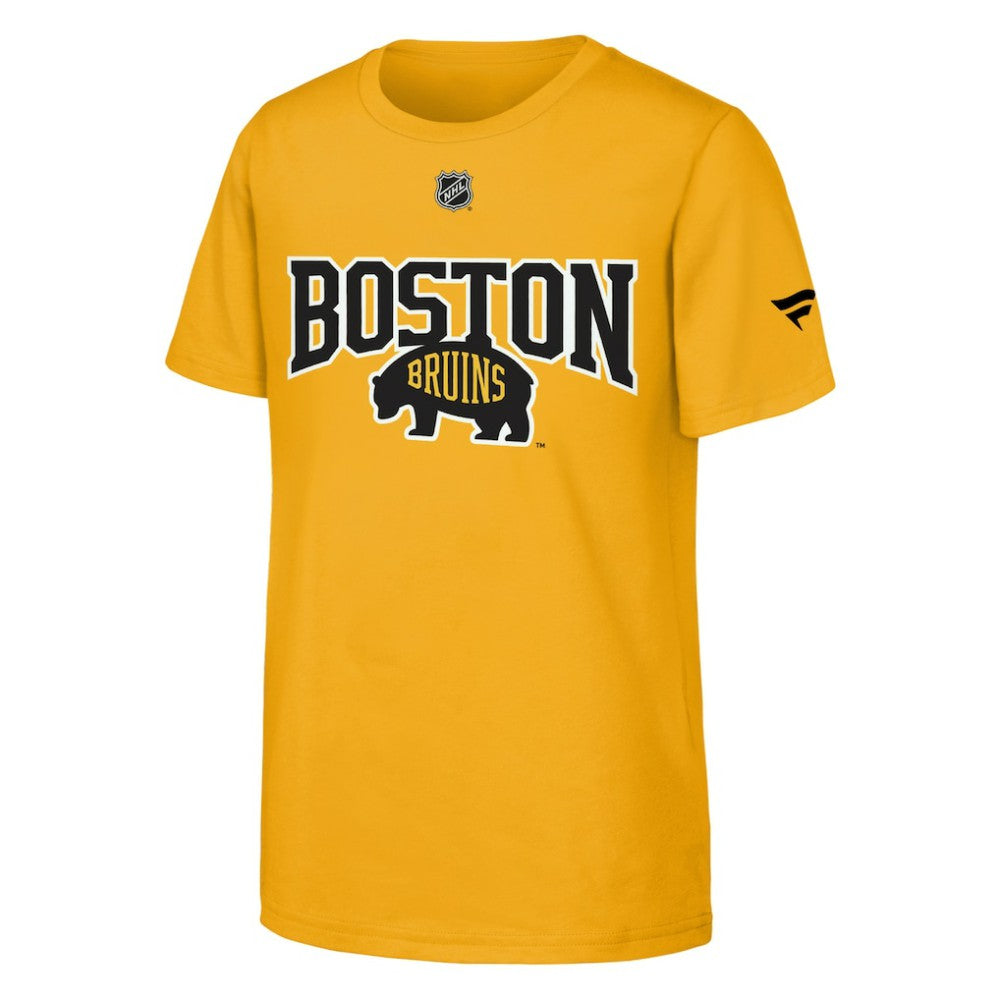 Boston Bruins Fanatics Youth 2026 NHL Stadium Series Authentic Locker Room T-Shirt - Gold T-shirts