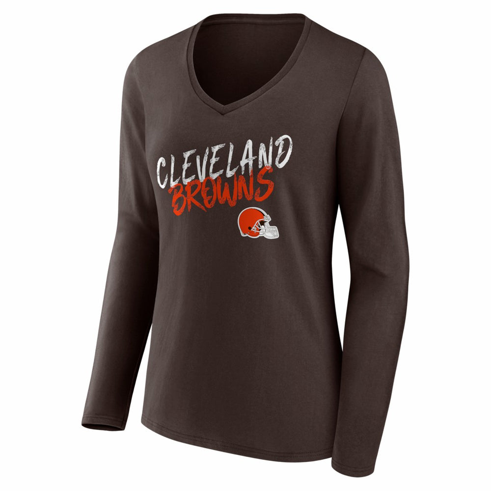 Cleveland Browns Women's Hustle Long Sleeve V-Neck T-Shirt - Brown online