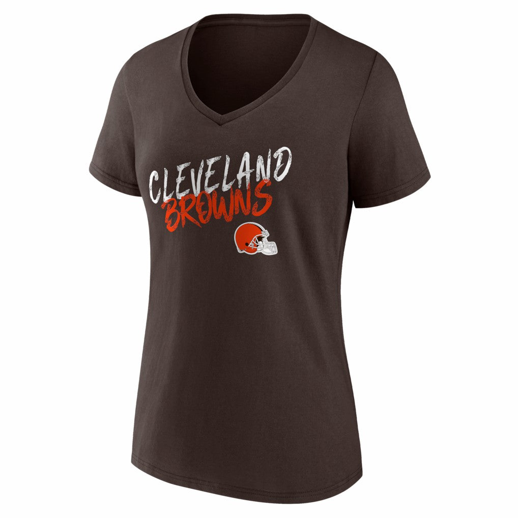 Cleveland Browns Women's Hustle V-Neck T-Shirt - Brown discount