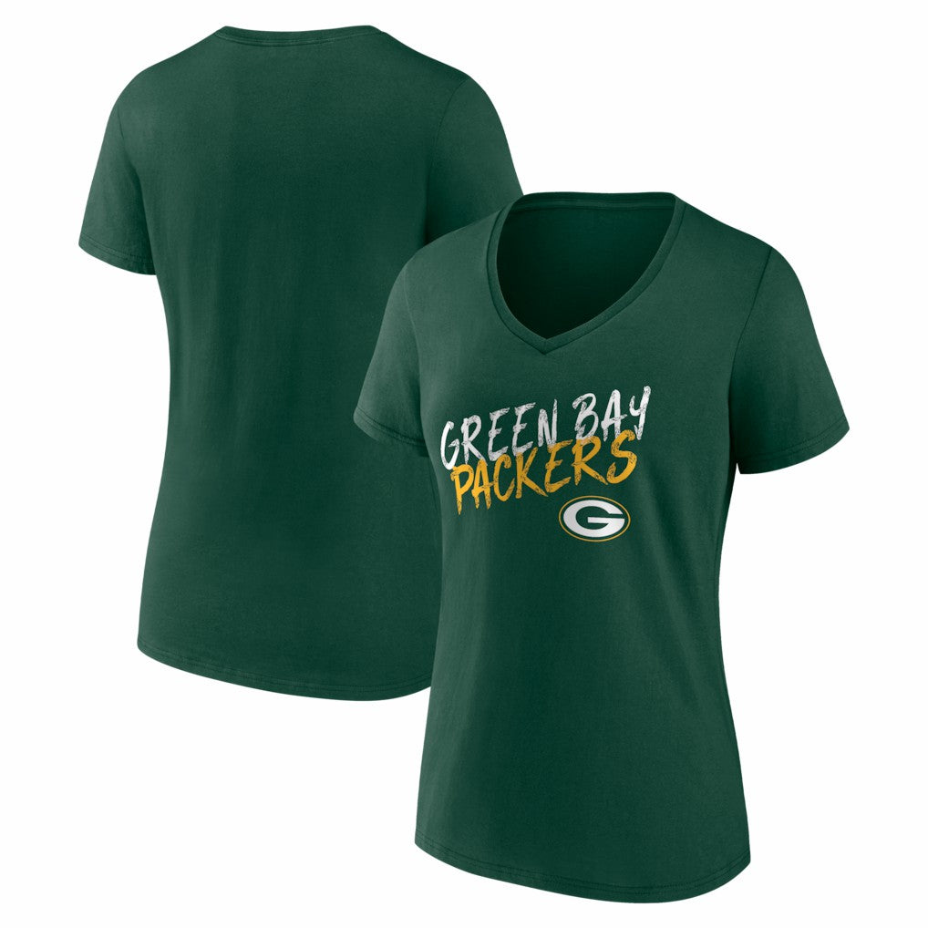 Green Bay Packers Women's Hustle V-Neck T-Shirt - Green for sale